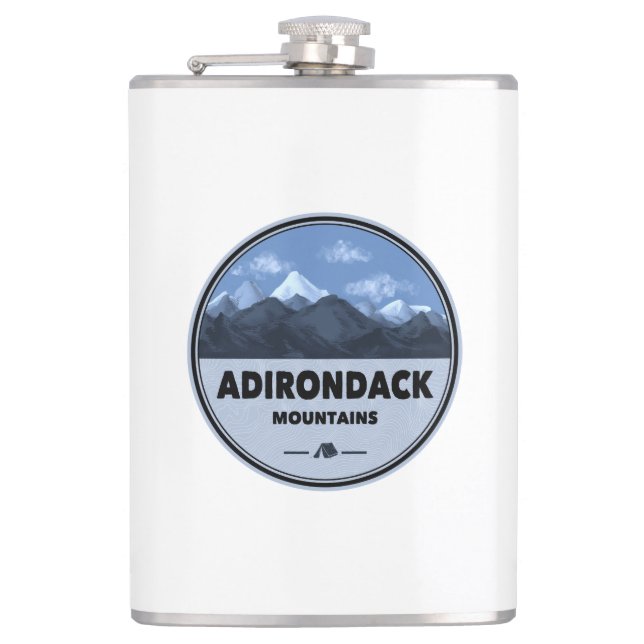 Adirondack Mountains New York Camping Hip Flask (Front)