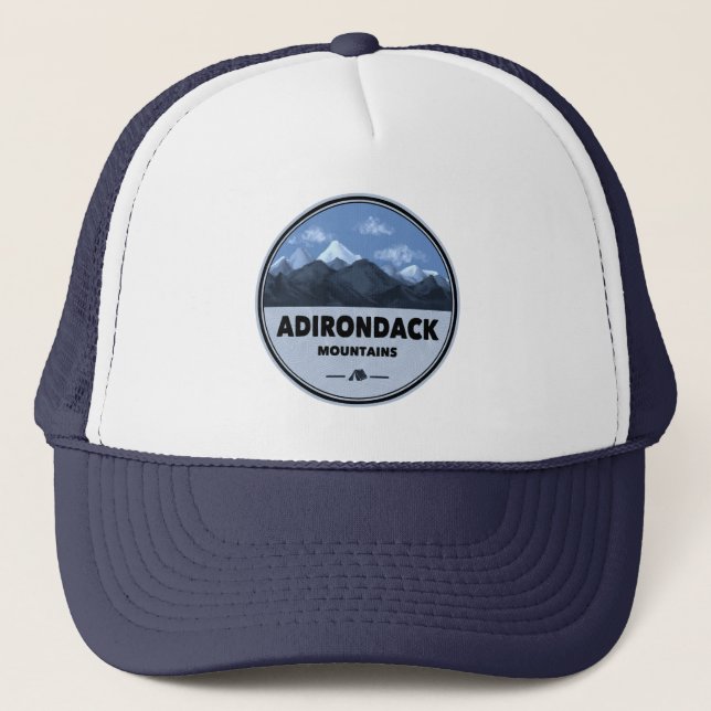 Adirondack Mountains New York Camping Trucker Hat (Front)
