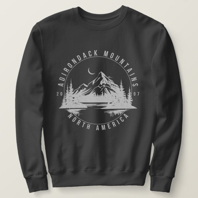 Adirondack Mountains Retro Vintage 2007 Sweatshirt (Design Front)