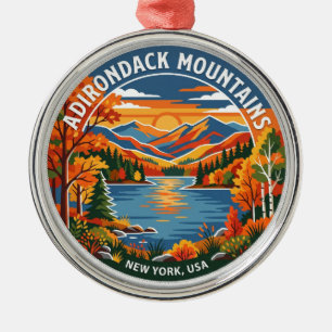 Adirondack Mountains USA Metal Tree Decoration