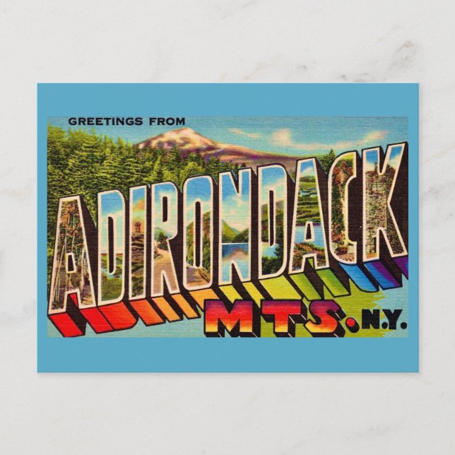 Adirondack Mountains Vintage Postcard (Front)