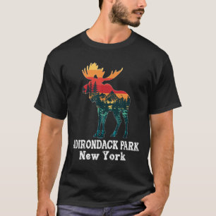 Adirondack Park Moose Silhouette Hiking New York T-Shirt