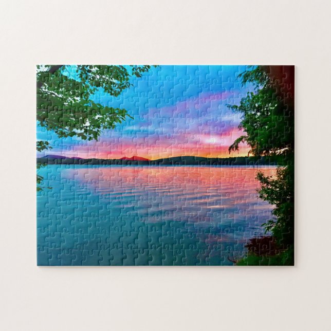 Adirondack sunset on the lake jigsaw puzzle (Horizontal)