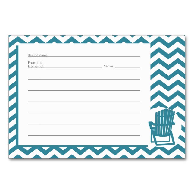 Adirondack Zig zag Pattern Recipe Cards (Front)