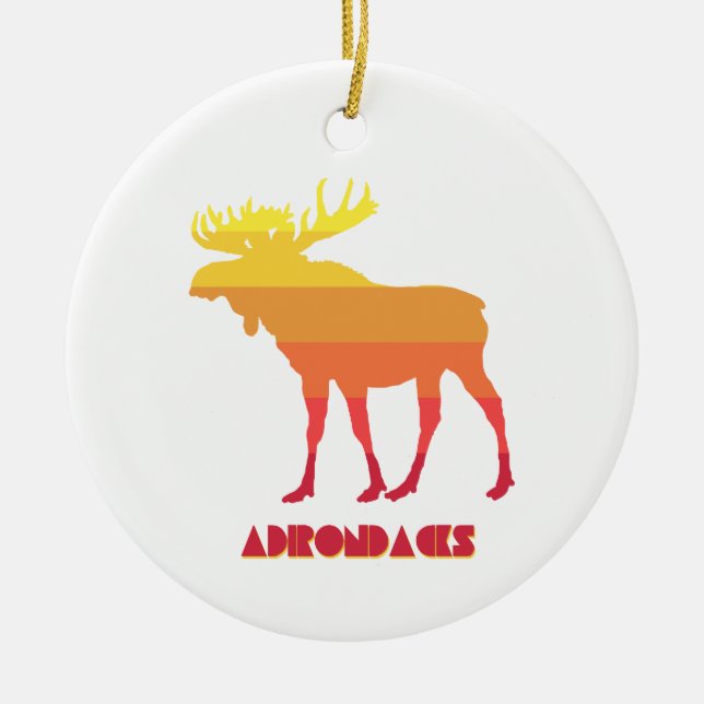 Adirondacks Moose Ceramic Tree Decoration (Front)