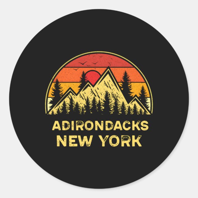Adirondacks New York Ny Mountains Hiking Classic Round Sticker (Front)