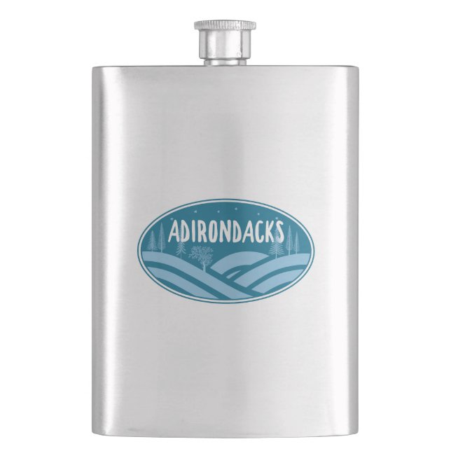 Adirondacks New York Outdoors Hip Flask (Front)