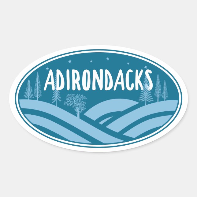 Adirondacks New York Outdoors Oval Sticker (Front)