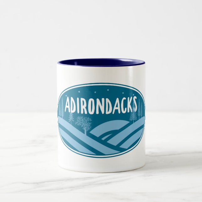 Adirondacks New York Outdoors Two-Tone Coffee Mug (Center)