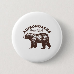 Adirondacks Ny Bear Retro Vintage Style Hiking Mou 6 Cm Round Badge