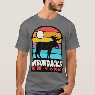Adirondacks NY Moose Badge Adirondack Mountains T-Shirt