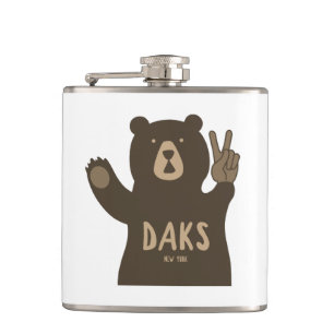 Adirondacks Peace Bear Hip Flask