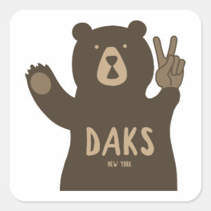 Adirondacks Peace Bear Square Sticker