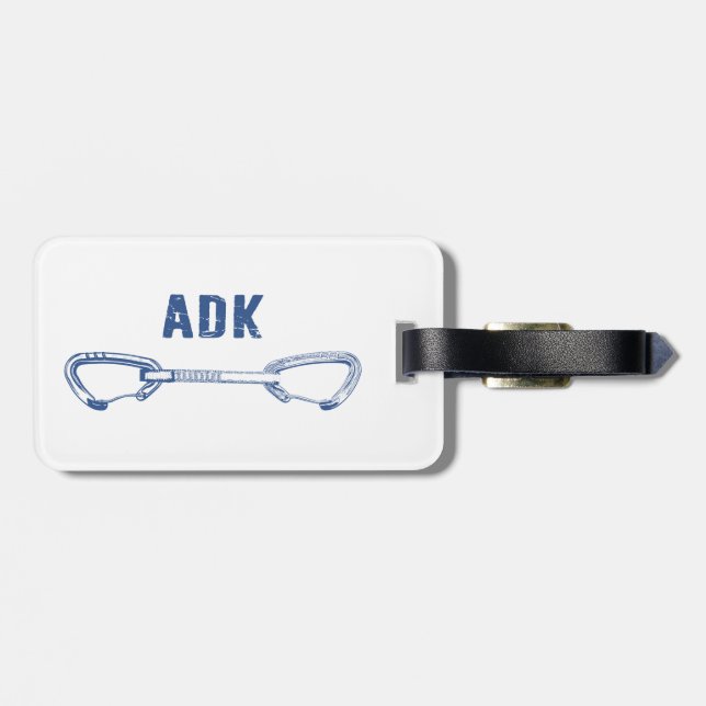 Adirondacks Rock Climbing Quickdraw Luggage Tag (Back Horizontal)