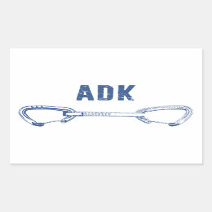 Adirondacks Rock Climbing Quickdraw Rectangular Sticker