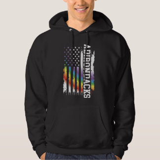 Adirondacks United States Distressed Rainbow w US  Hoodie