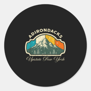 Adirondacks upstate new york vintage mountain classic round sticker