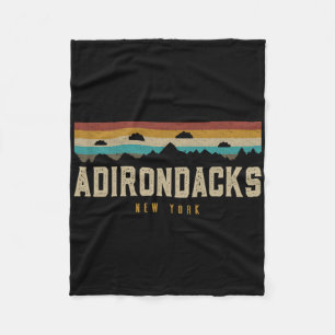 Adirondacks Vintage Mountains Hiking Camping New Y Fleece Blanket