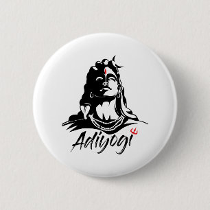 Adiyogi or Adhi Yogi Shiva Mahadev Aum Hindu 6 Cm Round Badge