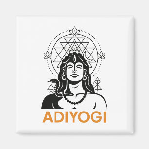 Adiyogi Shiva Sri Yantra Sacred Geometry God Of Yo Magnet