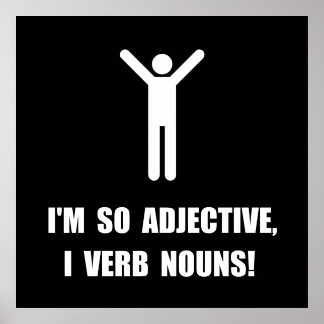 Adjective Verb Nouns Poster (Front)