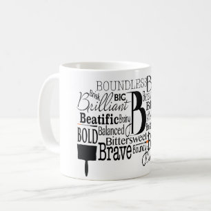 Adjective Word Cloud beginning with letter B Coffee Mug
