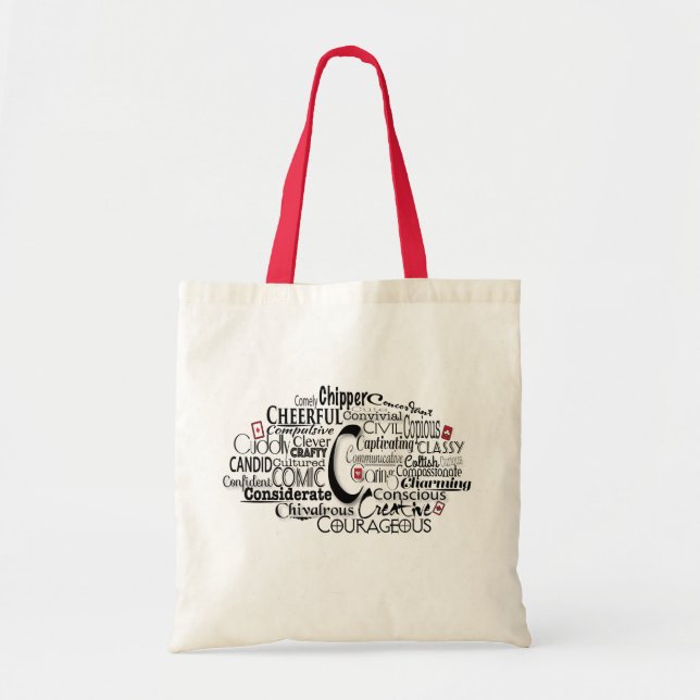 Adjective Word Cloud beginning with letter C Tote Bag (Front)
