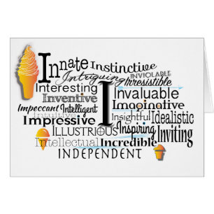 Adjective Word Cloud beginning with letter I