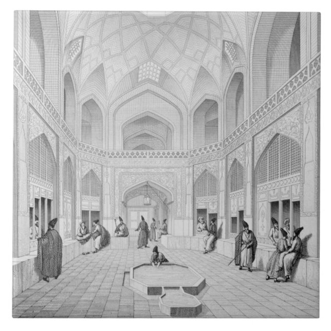 Adji Seid Hussein Bazaar, in Kashan, from 'Voyage Tile (Front)