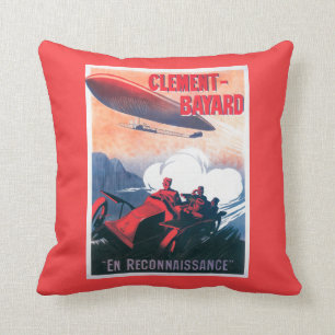 Adjudant Vincenot WWI Airship Promotional Poster Cushion