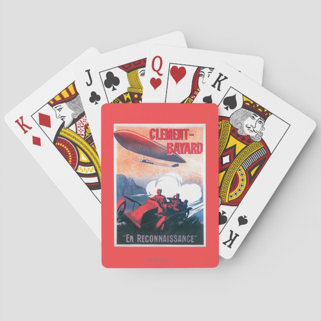 Adjudant Vincenot WWI Airship Promotional Poster Playing Cards (Back)