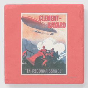 Adjudant Vincenot WWI Airship Promotional Poster Stone Coaster