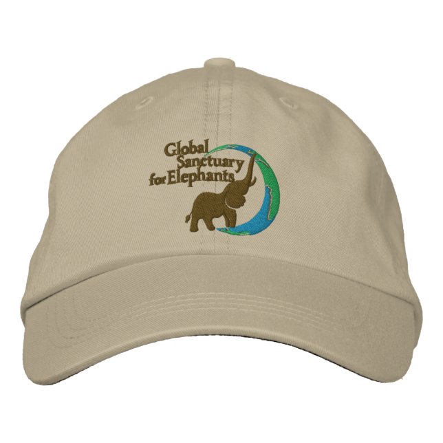 Adjustable baseball cap with logo in khaki (Front)