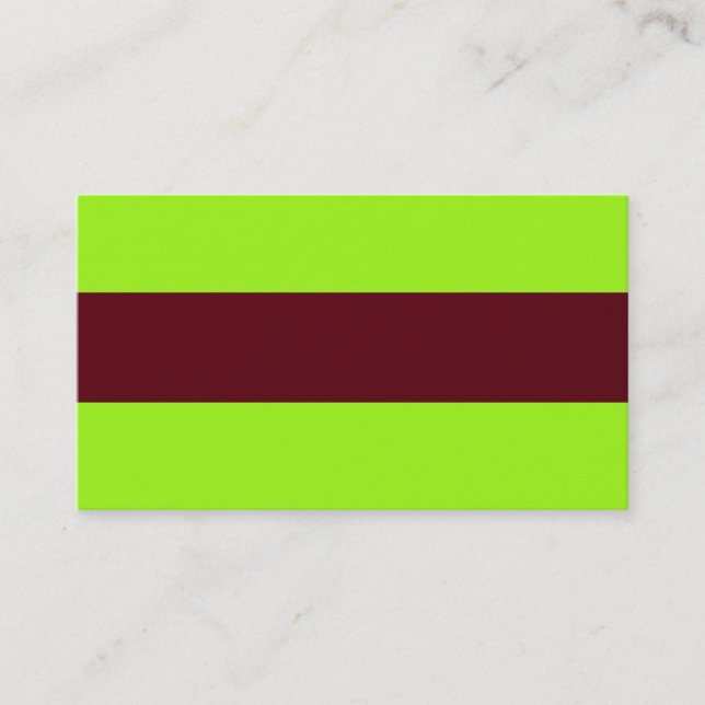 ADJUSTABLE chartreuse & Brown Business Card (Front)