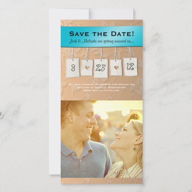 Adjustable Colour: DIY Save the Date Photo Cards (Front)