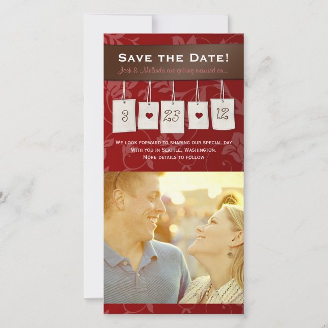 Adjustable Colour: DIY Save the Date Photo Cards (Front)