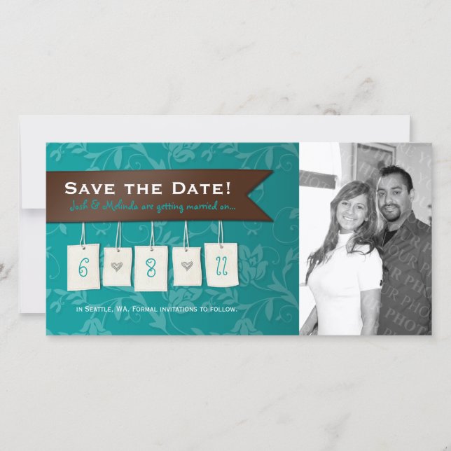 Adjustable Colour: DIY Save the Date Photo Cards (Front)