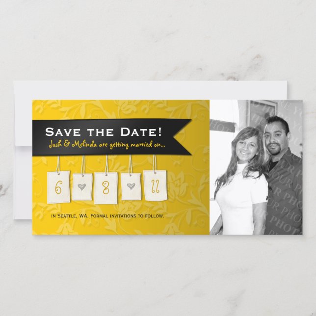 Adjustable Colour: DIY Save the Date Photo Cards (Front)