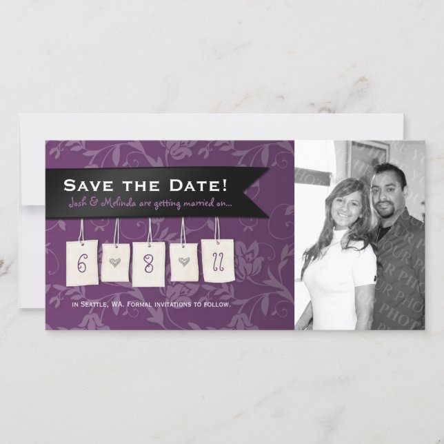 Adjustable Colour: DIY Save the Date Photo Cards (Front)