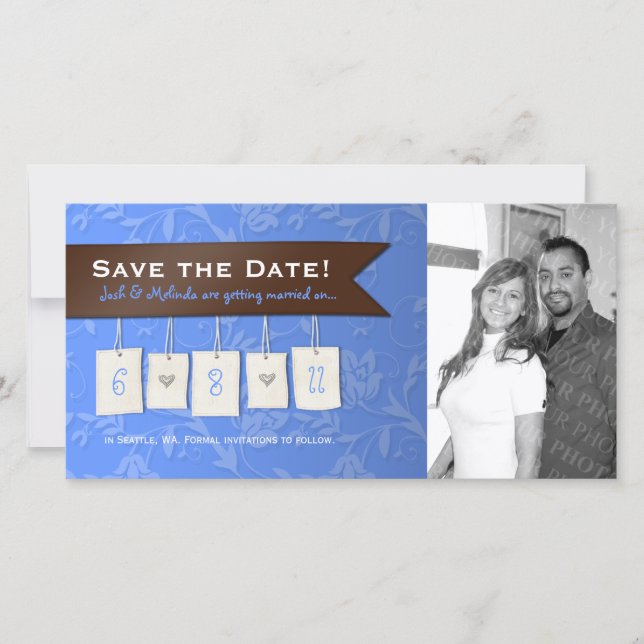 Adjustable Colour: DIY Save the Date Photo Cards (Front)