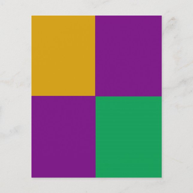 ADJUSTABLE Mardi Gras Green & Purple Flyer (Back)