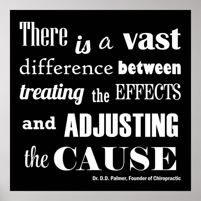 Adjusting the Cause Chiropractic Quote Poster (Front)