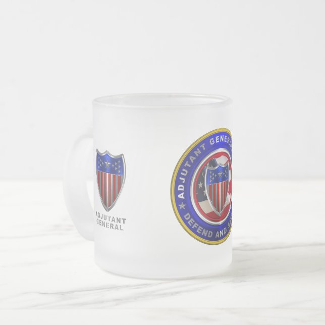 Adjutant General Corps  Frosted Glass Coffee Mug (Front Left)