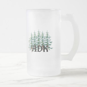 ADK Adirondack Pines Frosted Glass Beer Mug