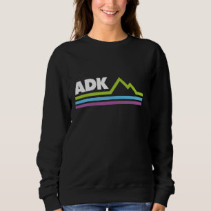 ADK Adirondacks Mountains NY Stripes Sweatshirt