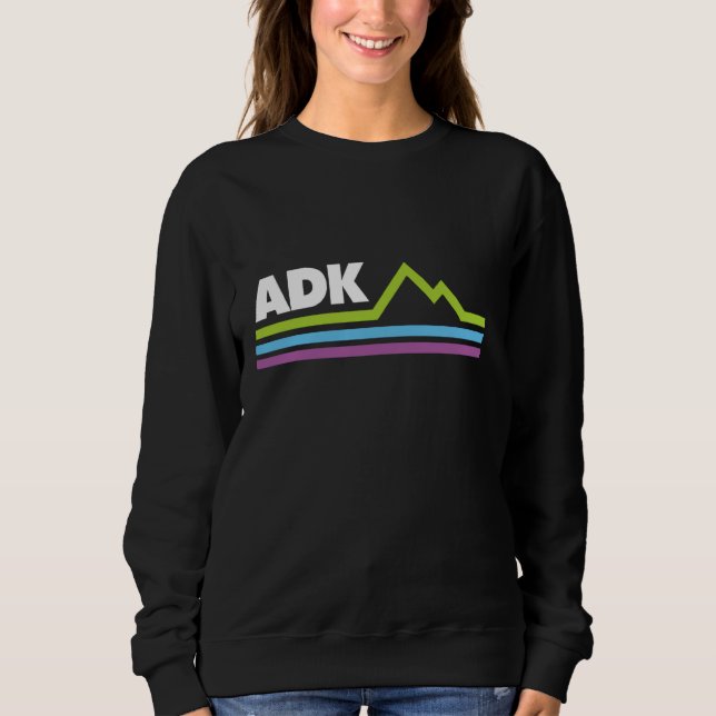 ADK Adirondacks Mountains NY Stripes Sweatshirt (Front)