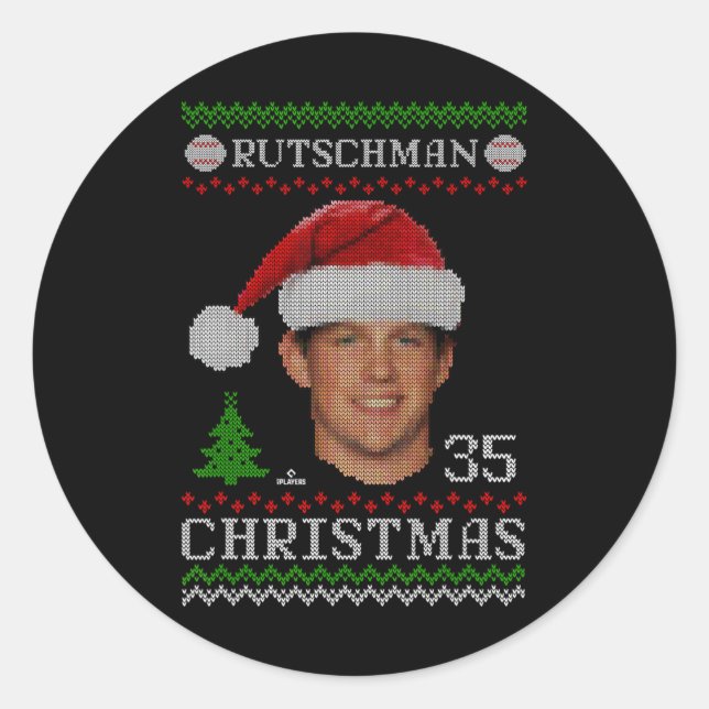 adley rutschman baltimore baseball christmas sweat classic round sticker (Front)