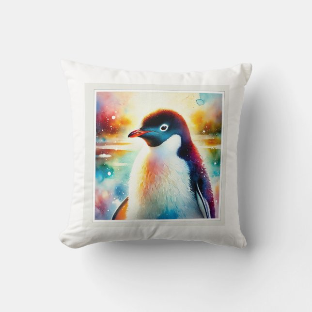 Adlie Penguin 210624AREF105 - Watercolor Cushion (Front)