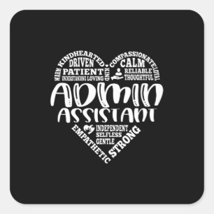 Admin, Administrative assistant, asst Square Sticker