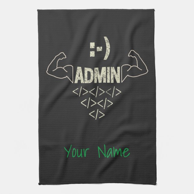 Admin Administrator IT Sysadmin Computer Scientist Tea Towel (Vertical)
